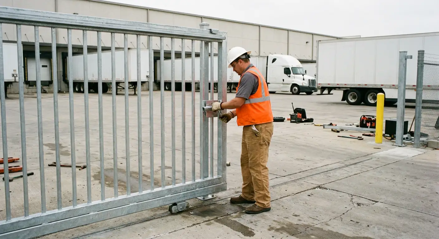 Heavy-duty temporary fencing installation in Beaumont
