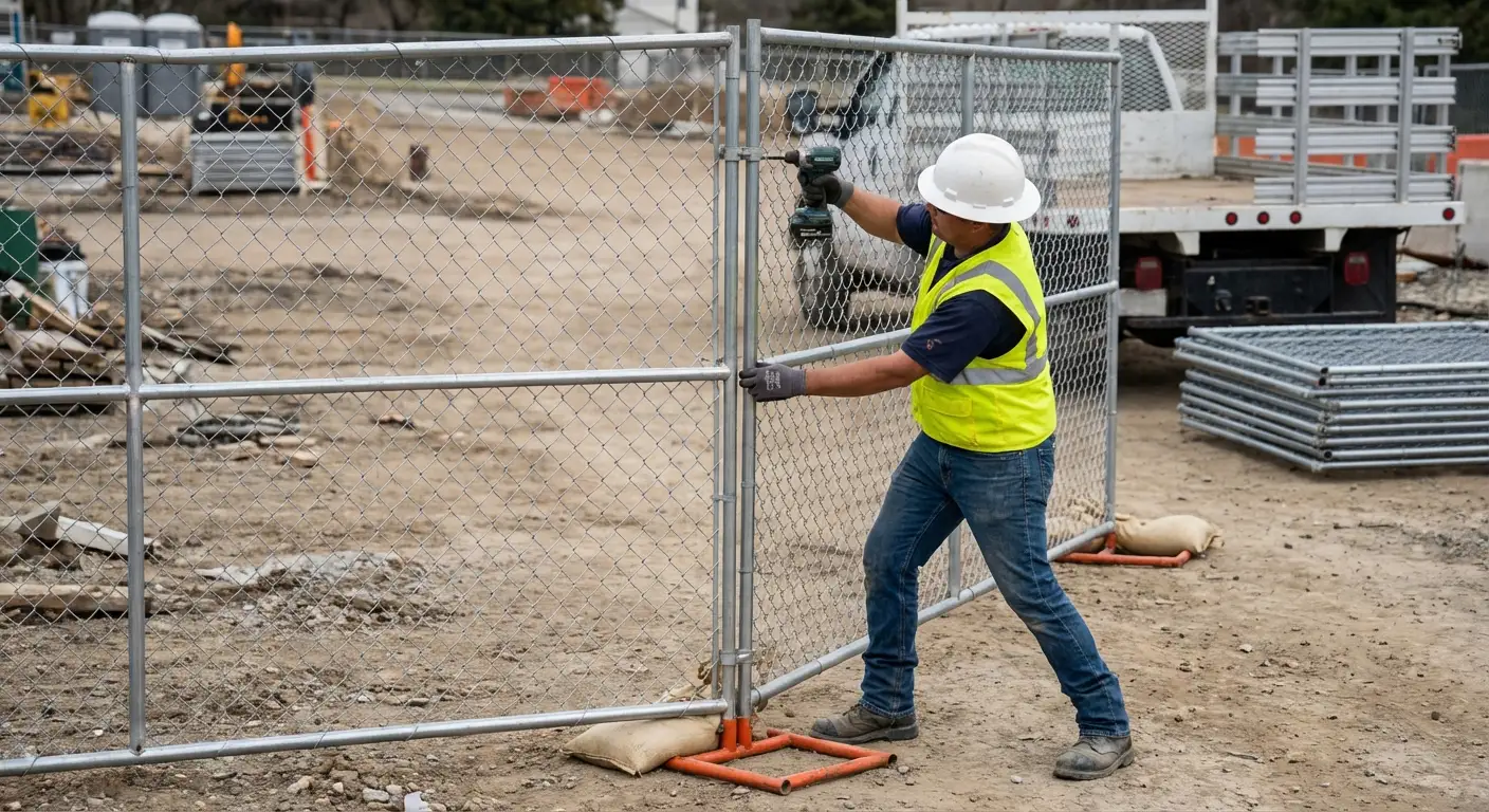 Modular fence reconfiguration system in action in Beaumont, CA