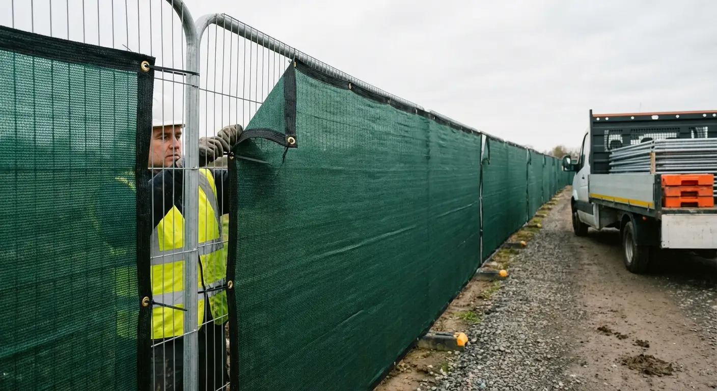 High security temporary fencing perimeter in Beaumont, CA