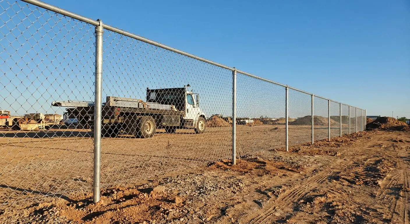 Wind-rated temporary fencing site in Beaumont, CA
