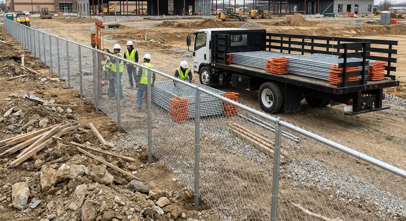 Post-Driven Construction Fence in Beaumont, CA