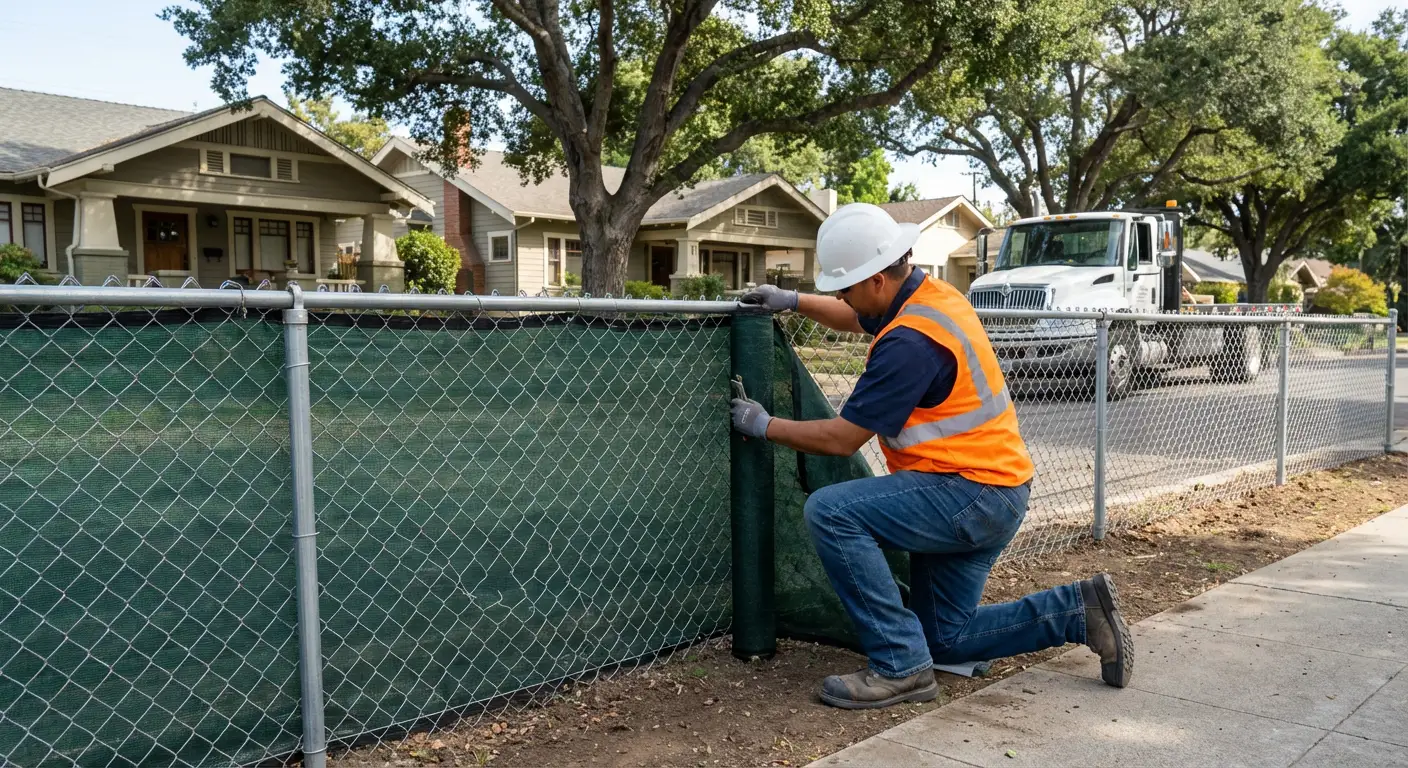 Temporary fence installation in Beaumont