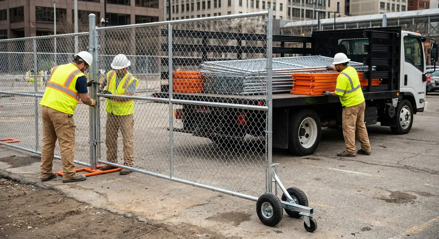 Temporary gate rental installation site in Beaumont